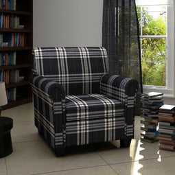 vidaXL Fauteuil met kussen stof zwart