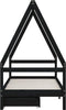 vidaXL - Kinderbedframe - met - lades - 80x160 - cm - massief - grenenhout - zwart