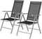 909 Outdoor - Tuinstoelen - Set van 2 - Verstelbare Rugleuning - Inklapbaar - Zitstoelen - Aluminium