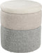 Mica Decorations Opbergpoef - H45 x Ø40 cm - Ronde poef met opbergruimte - Grijs