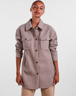PIECES PCJUDY - Shacket - V-Hals met knoopsluiting - M