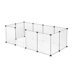 Eugad Speelren Voor Kleine Huisdieren Transparant - Metaal - 145x75x46 cm - 12 Panelen 35x45 cm