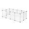 Eugad Speelren Voor Kleine Huisdieren Transparant - Metaal - 145x75x46 cm - 12 Panelen 35x45 cm
