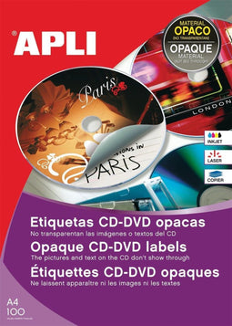 Stickers/Etiketten Apli Cd/Dvd Wit