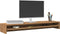 vidaXL - Monitorstandaard - 100x24x13cm - bewerkt - hout - artisanaal - eikenkleur