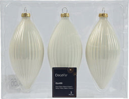 Olijf glas d6h13 cm wolwit 3st