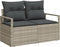 vidaXL - 2-zits - Tuin - Sofa - met - Kussens - Grijs - Poly - Rattan