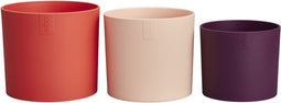 Elho - Lex Pott - Bloempot - Set van 3 - Rood Roze Paars - L 14 x B 13,8 x H 12 cm (3 stuks)