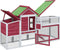 vidaXL - Kippenhok - 186,5x58,5x113 - cm - massief - grenenhout - rood