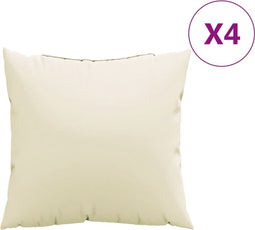 vidaXL - Bankkussens - 4 - st - 60x60 - cm - stof - crèmekleurig