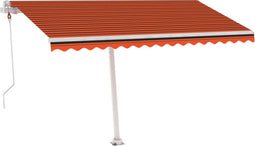 vidaXL - Luifel - vrijstaand - automatisch - 400x300 - cm - oranje - en - bruin
