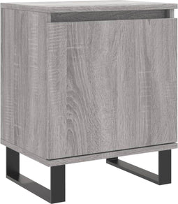 vidaXL - Nachtkastje - 40x30x50 - cm - bewerkt - hout - grijs - sonoma - eikenkleurig