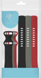 iMoshion Siliconen bandje Multipack voor Fitbit Versa 4 / 3 / Sense (2) - Zwart / Grijs / Rood