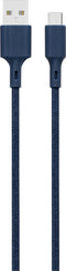 Ecologische Kabel Micro-USB Intensiteit 2.1A 2m Recyclebaar Just Green blauw