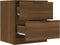 vidaXL - Nachtkastje - bewerkt - hout - bruin - eikenkleur
