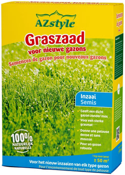 AZstyle Graszaad Inzaai - voor het Inzaaien van een Nieuw Gazon - 1 KG - voor 50 m2