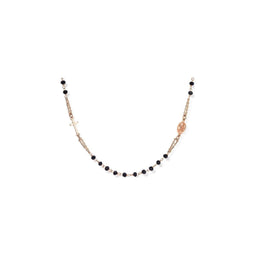 Amen damesketting 925 zilver 52 glazen steen One Size Rosé Goud / Zwart 32019434
