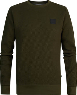 Petrol Industries - Heren Geribde Sweater Virginia - Groen - Maat XXL