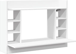 vidaXL - Wandbureau - 105x48x75 - cm - bewerkt - hout - wit