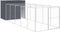 vidaXL - Hondenhok - met - ren - 214x661x181 - cm - gegalvaniseerd - staal - antraciet