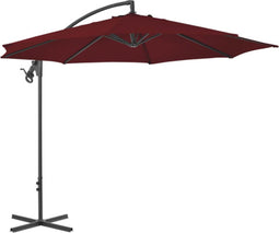vidaXL - Zweefparasol - met - stalen - paal - 300 - cm - bordeauxrood