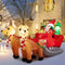 Coast Opblaasbare Kerstslee - Kerstman en Rendieren - LED-Verlichting - 220 x 100 x 130 cm