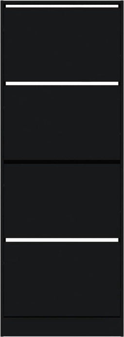 Schoenenkast 60x21x163,5 cm bewerkt hout zwart