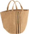 J-Line strandtas Streep - jute - zwart