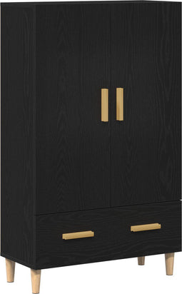 vidaXL - Highboard - in - Zwart - Eiken, - 70x31x115 - cm, - Gemaakt - van - Bewerkt - Hout