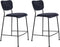 Zuiver Benson Barkruk - Zithoogte 65 Cm - Set Van 2 - Donkerblauw - Zwart Metalen Frame