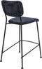 Zuiver Benson Barkruk - Zithoogte 65 Cm - Set Van 2 - Donkerblauw - Zwart Metalen Frame