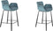 Zuiver Brit Counter Barkruk - Petrol - Velvet - Set van 2