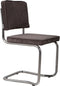 Zuiver eetkamerstoel Ridge Kink Rib Fluweel grijs 85 x 48 x 48 (2 stuks)