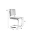 Zuiver eetkamerstoel Ridge Kink Rib Fluweel grijs 85 x 48 x 48 (2 stuks)