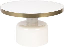 Zuiver Glam Salontafel Rond 60 cm Wit/ Goud