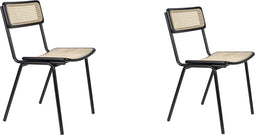 Zuiver Jort Eetkamerstoel - Zwart/Naturel - Set van 2