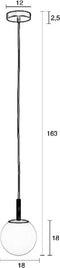 Zuiver Orion Hanglamp Rond 18 cm - Zwart