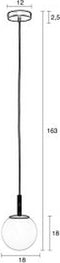 Zuiver Orion Hanglamp Rond 18 cm - Zwart