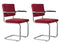 Zuiver Ridge Rib Armstoel - Rood - Set van 2