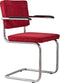 Zuiver Ridge Rib Armstoel - Rood - Set van 2
