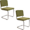 Zuiver Ridge Rib Brushed Eetkamerstoelen Groen - Set van 2