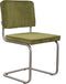 Zuiver Ridge Rib Brushed Eetkamerstoelen Groen - Set van 2