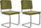 Zuiver Ridge Rib Brushed Eetkamerstoelen Groen - Set van 2