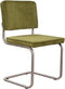 Zuiver Ridge Rib Brushed Eetkamerstoelen Groen - Set van 2