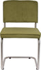 Zuiver Ridge Rib Brushed Eetkamerstoelen Groen - Set van 2