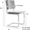 Zuiver Ridge Rib Eetkamerstoelen met armleuning Grijs - Set van 2