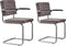 Zuiver Ridge Rib Eetkamerstoelen met armleuning Grijs - Set van 2