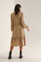 na-kd Maxi-jurk - V-hals met ruches en ballonmouwen - Donker beige - Maat EU 36