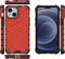Lunso - Honinggraat Armor Backcover hoes - Geschikt voor iPhone 13 Mini - Rood