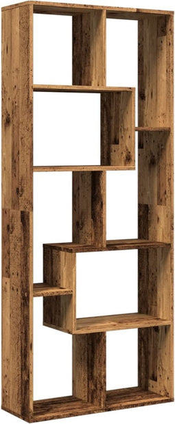vidaXL - Kamerscherm - / - boekenkast - 67x25x161,5 - cm - hout - oud - houtkleur